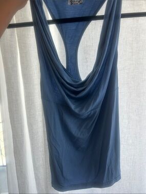 Free People Light Blue Draped Back Tank
